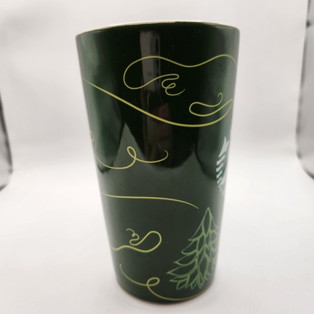 Starbucks 16 Ounce Green Tall Coffee Mug Christmas Winter - Picture 4 of 8